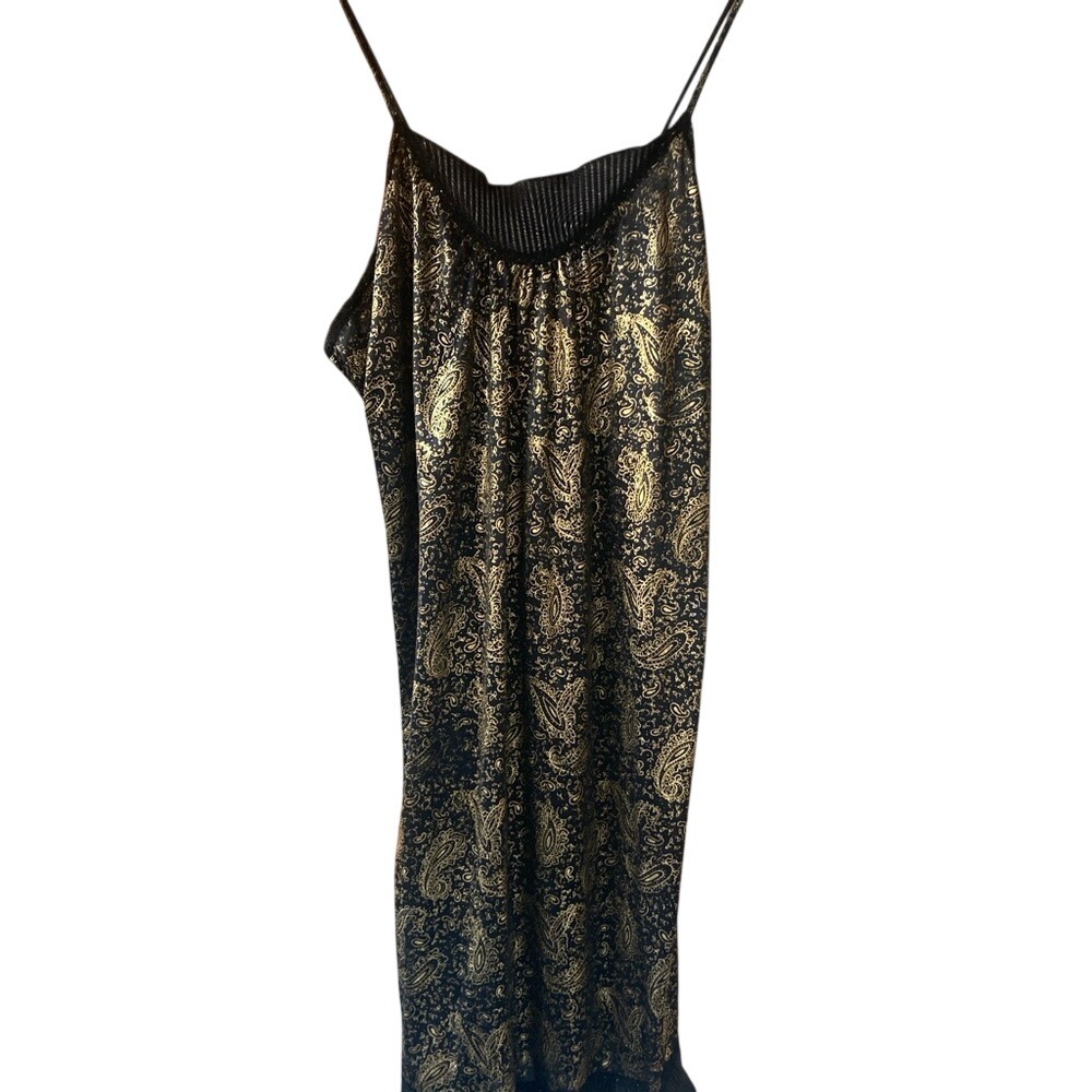 ✨Vintage✨ Black & gold lingerie-look mini dress - Picture 1 of 9